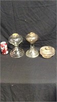 3 oil lamp bases with no burners