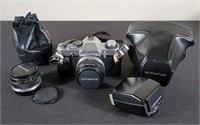 Olympus omG Camera w/ Cover, Lens & Flash