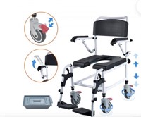 New  Shower Commode Wheelchair with 4 Lockable