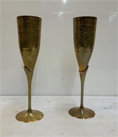 Pair Brass Stemware