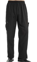New (Size 3XL) Men's Black Baggy Chef Pant with