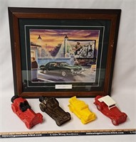 Framed CAMARO Art w Vintage AVON Autos