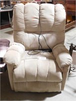 Lot # 3928 - Beige Microfiber overstuffed power