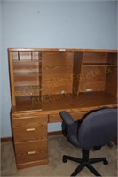 Two Piece Particle Board Desk With A Chair