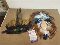 2 Indian Feather Mask
