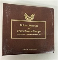 (18) 22KT GOLD REPLICAS OF U.S. STAMPS BOOK