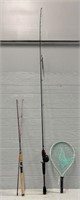(2) Fishing Poles - (1) Reel - (1) Net