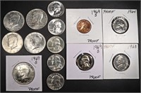 PROOF COINS, 40% & 90% SILVER