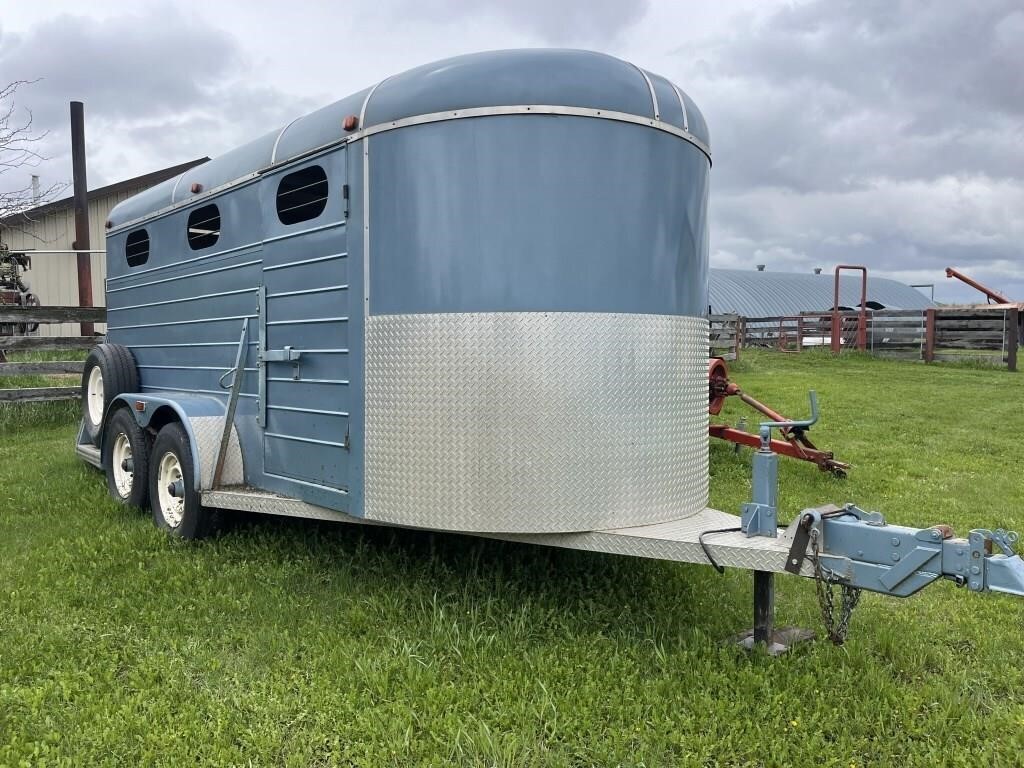 1992 Shop Built 16' Bumper Pull Stock Trailer