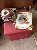 REDSKIN BOX/HASSOCK, REDSKIN LUNCH BOX W/