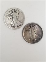 Two Liberty Half Dollars, 1918 and 1920