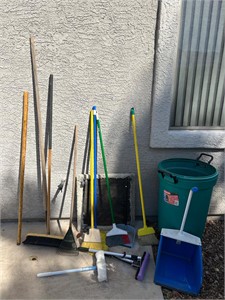 Brooms, Mops, Squeegees, Trash Can, Scooper