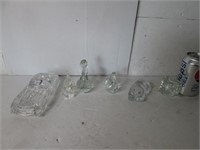 LOT GLASS CAR, ANIMAL & OTHER GLASS FIGURINES