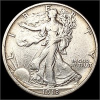 1918-S Walking Liberty Half Dollar NEARLY