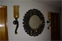 458: Hallway mirror and candle holder decor