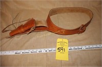 Tooled leather belt & holster