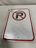 METAL BLANK NO PARKING SIGN 12 x18IN