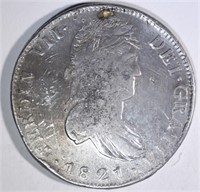 1821 MEXICO 8 REALES damage