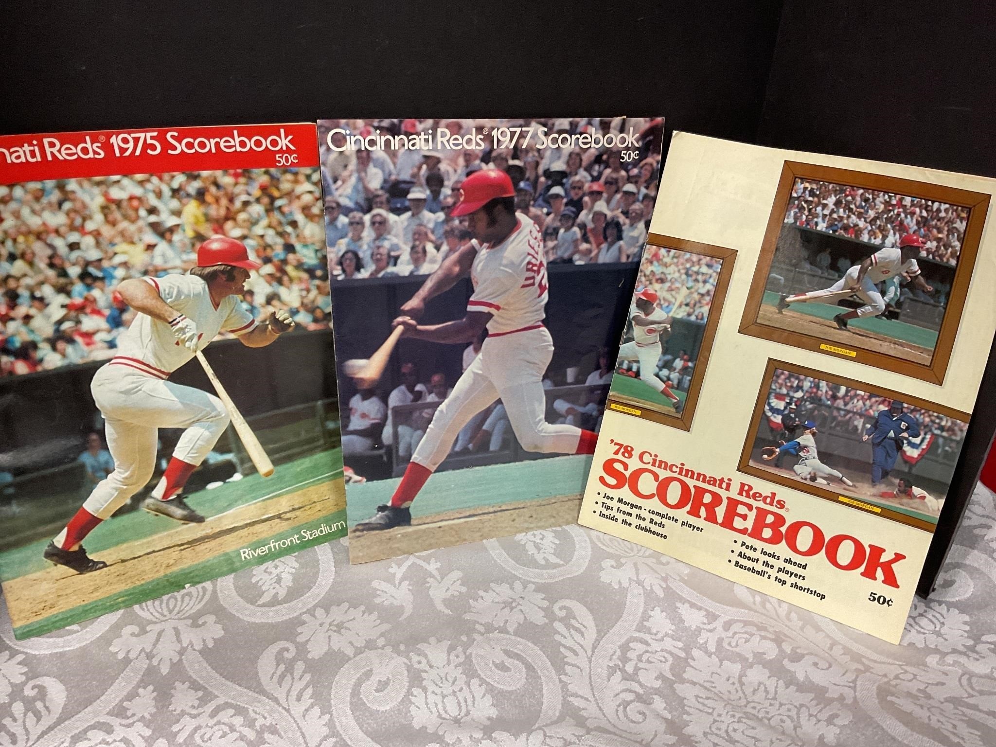 Cincinnati Reds Scorebooks 1975 ,77 & 78