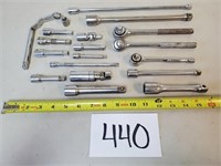 Assorted Ratchets, Extensions, Adapters, Etc.