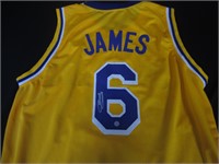 LEBRON JAMES SIGNED JERSEY WITH COA LAKERS