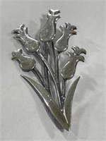 925 Silver Tulip Brooch