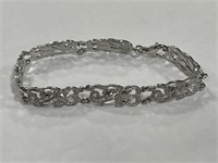 8 1/8 " 925 Silver Bracelet with Marcasites