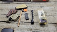 Pistol Cases, Axe, Scope, .22 Autoloader