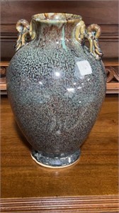 Glazed Double Handle Vase
