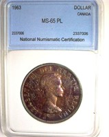 1963 Dollar NNC MS65 PL Canada