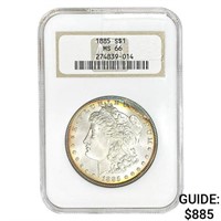 1885 Morgan Silver Dollar NGC MS66