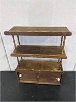 Antique Table Top Shelf W/ Sliding Doors