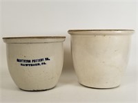 2 stoneware crocks, Hawthorn Pottery