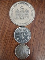 Three Canada and NL coins-token. Silver 10¢