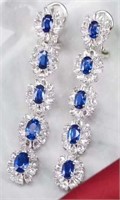 5.28ct Royal Blue Sapphire Earrings 18K Gold