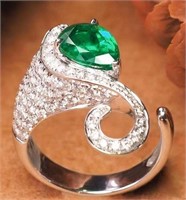 1.63ct Colombian Emerald Ring 18K Gold
