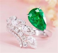 2.7ct Natural Emerald Ring 18K Gold