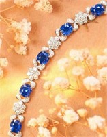 8.62ct Royal Blue Sapphire Bracelet 18K Gold