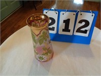 HAND PAINTED VASE W/ GOLD TRIM