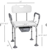3-in-1 Shower Chair with Back and Arms