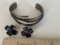 Sterling Silver Bracelet and earrings