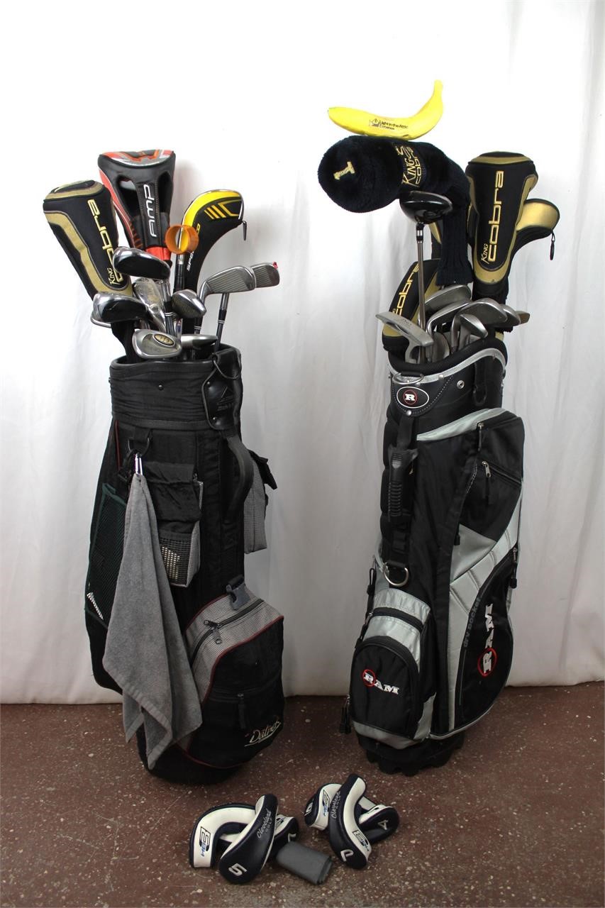 2 RAM and DATREK Golf Bags W/Clubs & Accessories