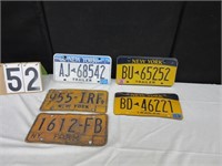 5 New York State License Plates