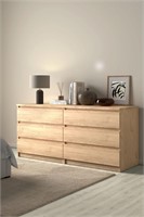 Tvilum 6 Drawer Double, Jackson Hickory Dresser