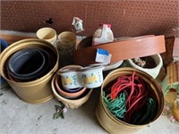 Flower pots, lawn edging, hangers