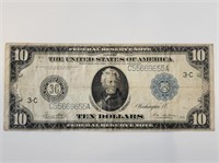 1914 $10 Federal Reserve Note FR-915