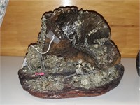 R- Burl Wood And Pyrite Mining Sculpture