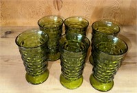Whitehall Indiana Glass Green Dining Glasses