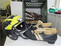 Crate Helmet, Ski Boot shoes, Table Legs