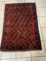 WOOL HAND WOVEN AREA RUG 34X50